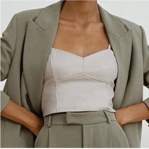 NWT ZARA FAUX LEATHER CORSET TOP